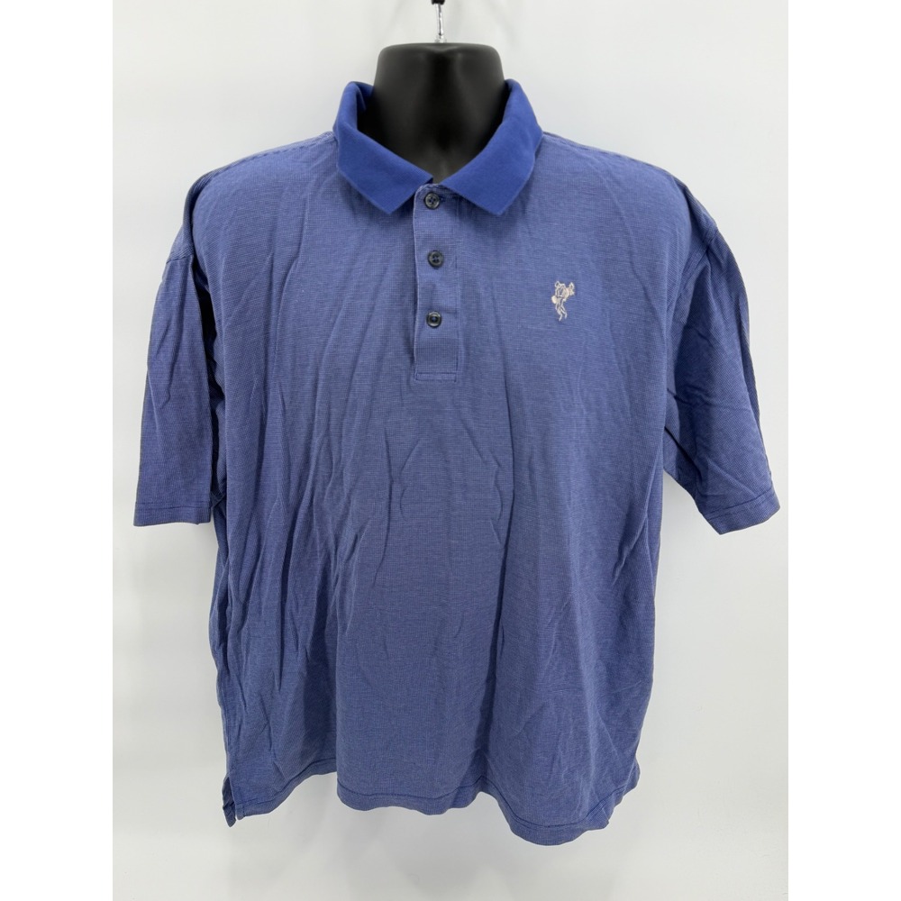 Ashworth Mens XL Polo Shirt Double Mercerized Cotton Purple Golf Short Sleeve